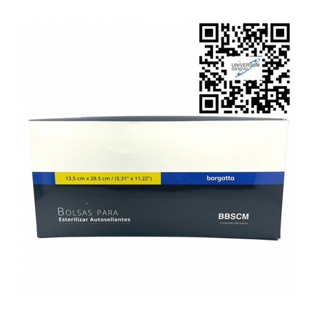 Bolsa Esterilizar Autoclave 13.5cm x 28.5cm 200pz Borgatta