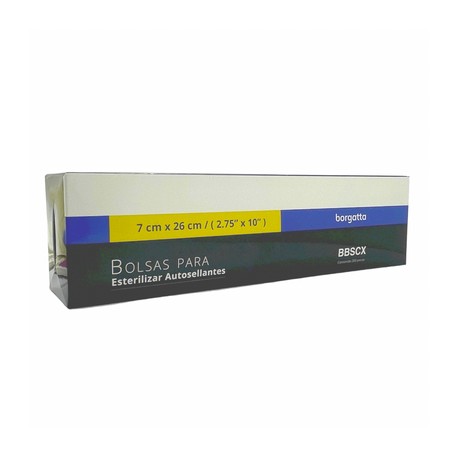 Bolsa Esterilizar Autoclave 7cm x 26cm 200pz Borgatta